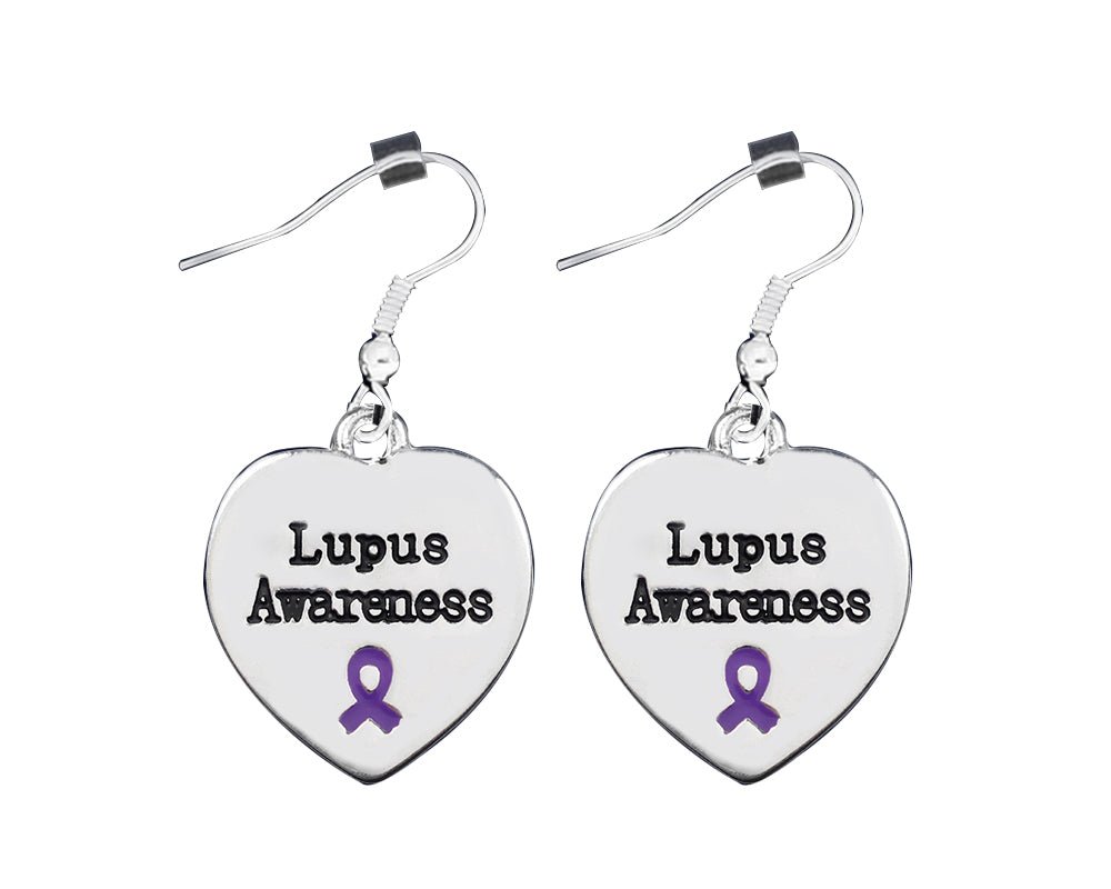 Heart Shaped Lupus Awareness Earrings The Awareness Company