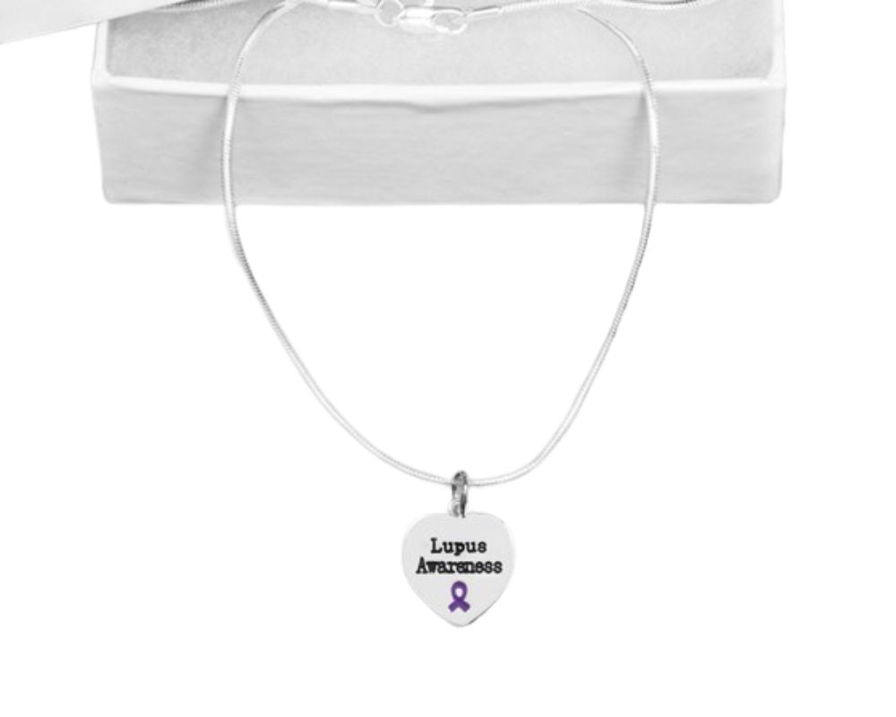 Heart Shaped Lupus Awareness Necklaces The Awareness Company