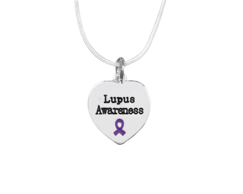 Heart Shaped Lupus Awareness Necklaces The Awareness Company