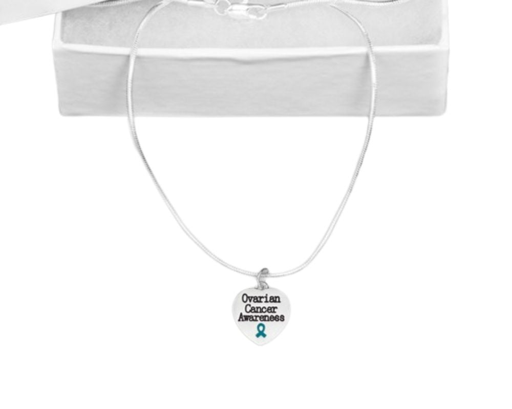 Heart Shaped Ovarian Cancer Awareness Necklaces The Awareness Company