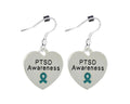 Heart Shaped Post Traumatic Stress Disorder PTSD Awareness Earrings The Awareness Company
