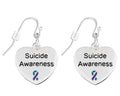 Heart Shaped Suicide Awareness Hanging Earrings The Awareness Company