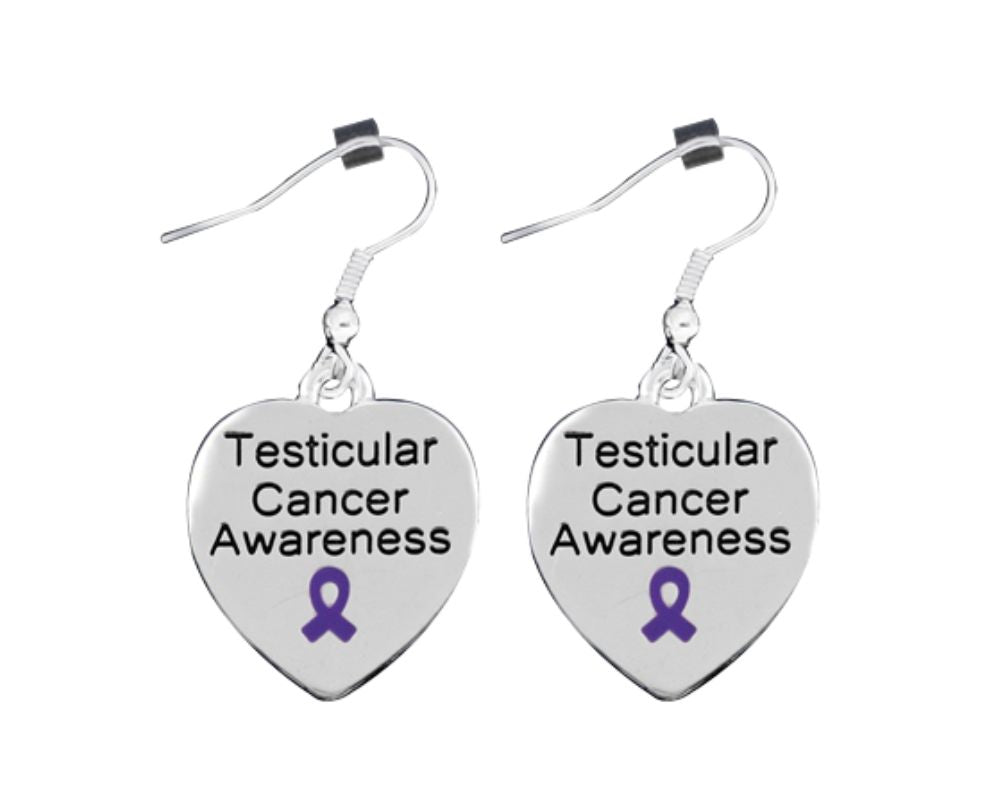 Heart Shaped Testicular Cancer Awareness Earrings The Awareness Company