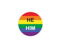 He/Him Pronoun Rainbow Flag Button Pins The Awareness Company