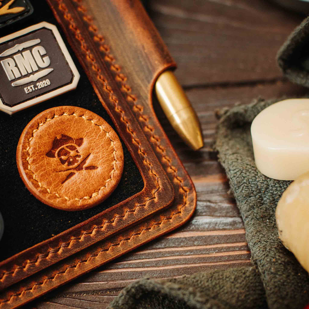 Velcro Journal Cover - Helmsman | Leather Field Notes Holder | Patch Display Pirate Goods