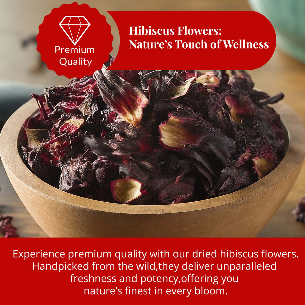 Akshit 5 oz. Dried Hibiscus Flowers (Flor de Jamaica) Tea | Loose Leaf Tea | Caffeine-Free | Vegan Friendly | Fleurs d'hibiscus – Antioxidant Herbal Tea Akshit
