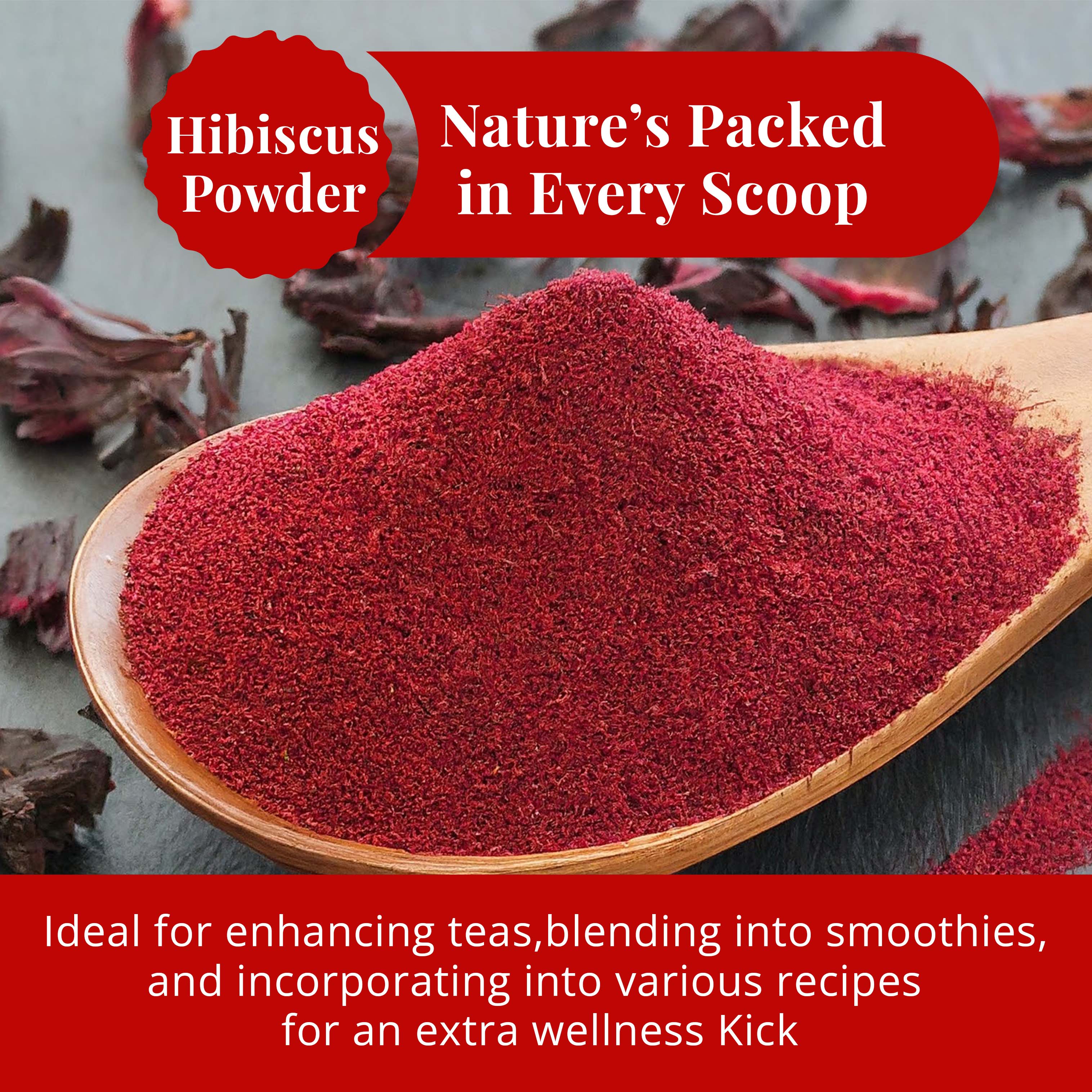 Akshit 5 oz. Dried Hibiscus Flowers (Flor de Jamaica) Tea | Loose Leaf Tea | Caffeine-Free | Vegan Friendly | Fleurs d'hibiscus – Antioxidant Herbal Tea Akshit