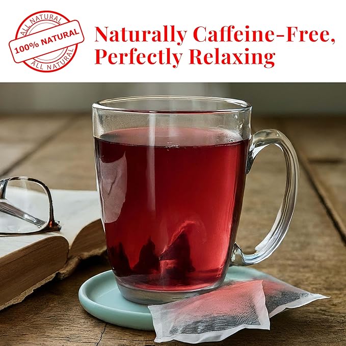 Akshit 50 Hibiscus Ginger Tea Bags – Natural Hibiscus Tea - Stress Relieving & Energy Tea Akshit
