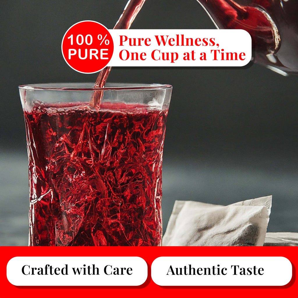 Akshit 50 Hibiscus Ginger Tea Bags – Natural Hibiscus Tea - Stress Relieving & Energy Tea Akshit