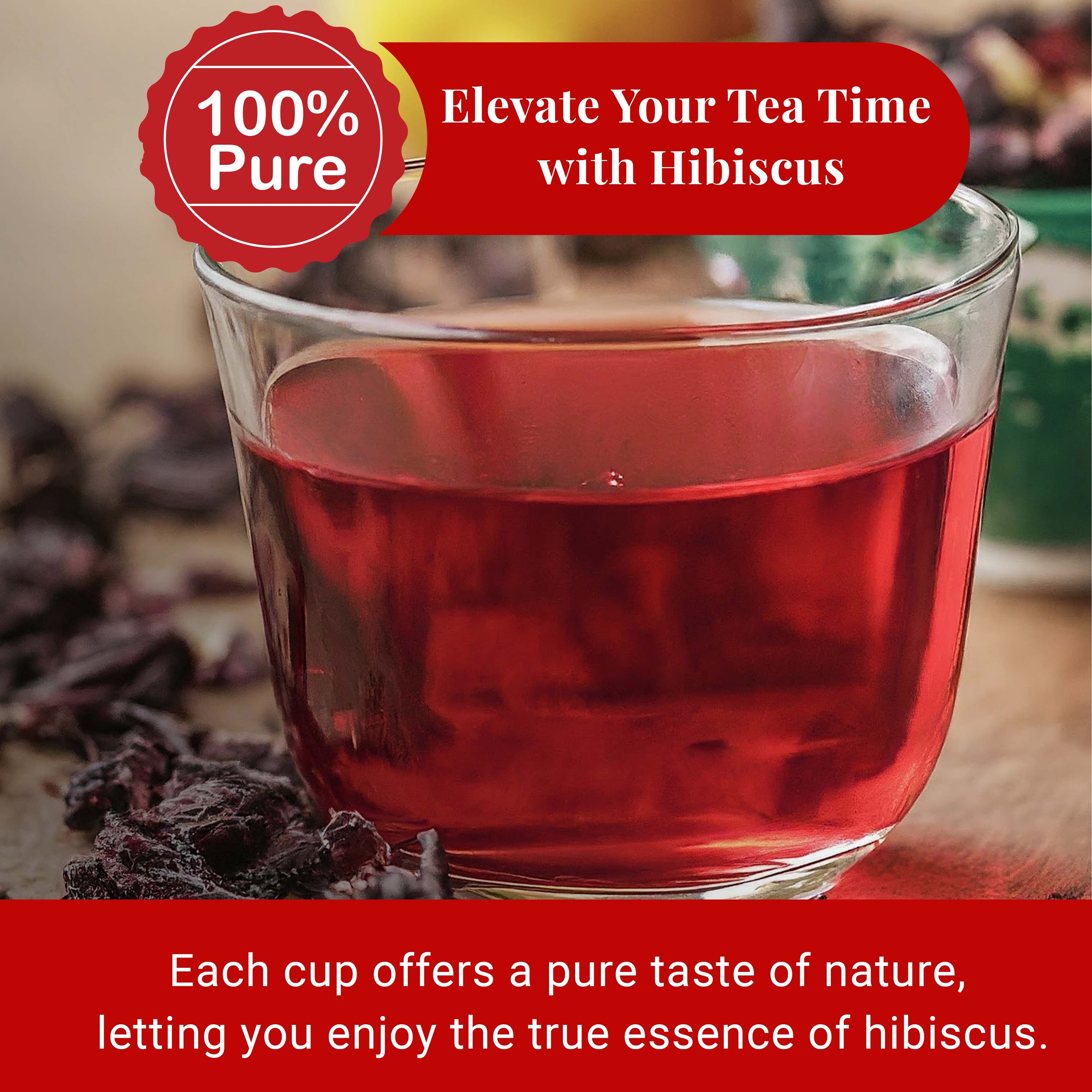 Akshit Hibiscus Flowers 5 oz  Herbal Tea | Flor de Jamaica tea | Dried Hibiscus | Loose Leaf Tea | Caffeine-Free | Vegan Friendly | Fleurs d'hibiscus bio Akshit Akshit