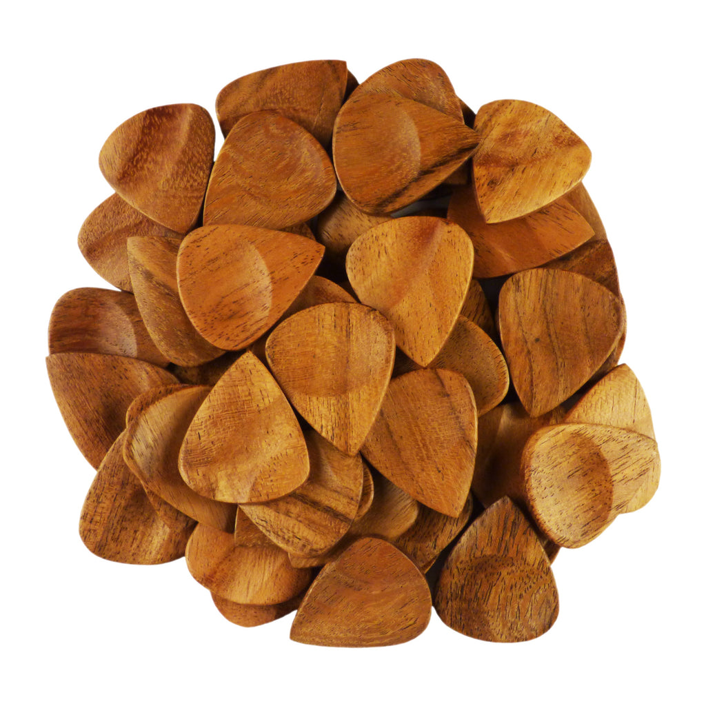 Acacia Wood Guitar Or Bass Pick - 3.0 mm Ultra Heavy Gauge - 351 Groove Shape - Natural Finish Handmade Specialty Exotic Luxury Plectrum Exotic Plectrums