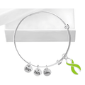 Hope Lime Green Ribbon Retractable Charm Bracelets The Awareness Company