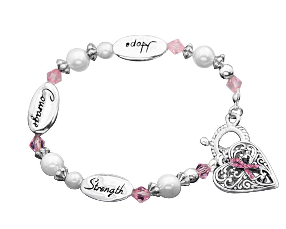 Hope Strength Courage Pink Ribbon Bracelets The Awareness Company
