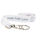 Hope White Ribbon Lanyards The Awareness Company