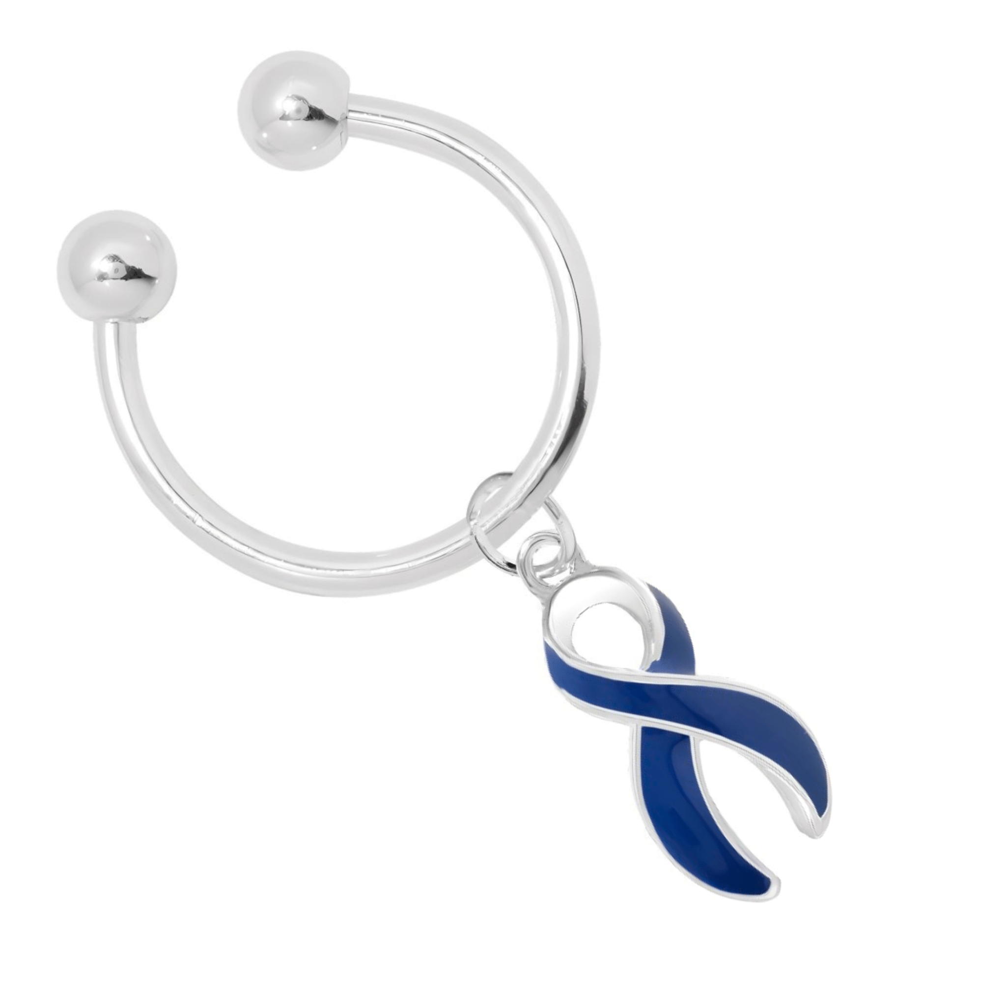 Horseshoe Style Dark Blue Ribbon Key Chains The Awareness Company