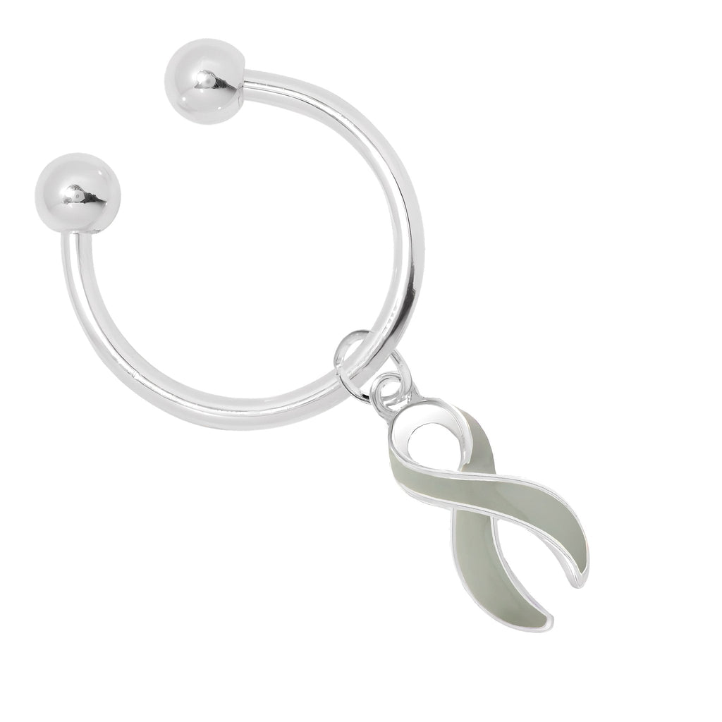 Horseshoe Style Gray Ribbon Key Chains The Awareness Company