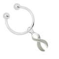 Horseshoe Style Gray Ribbon Key Chains The Awareness Company