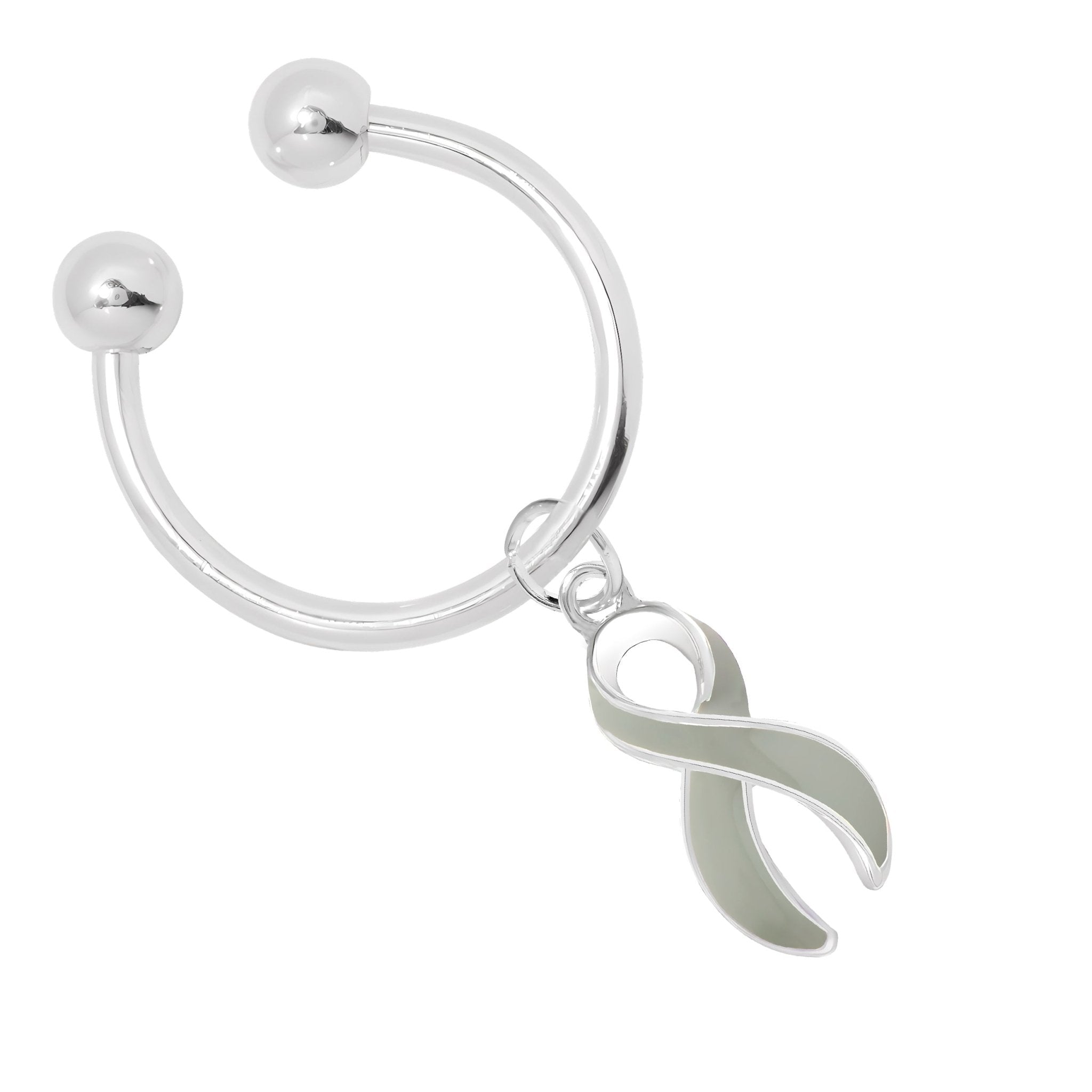 Horseshoe Style Gray Ribbon Key Chains The Awareness Company