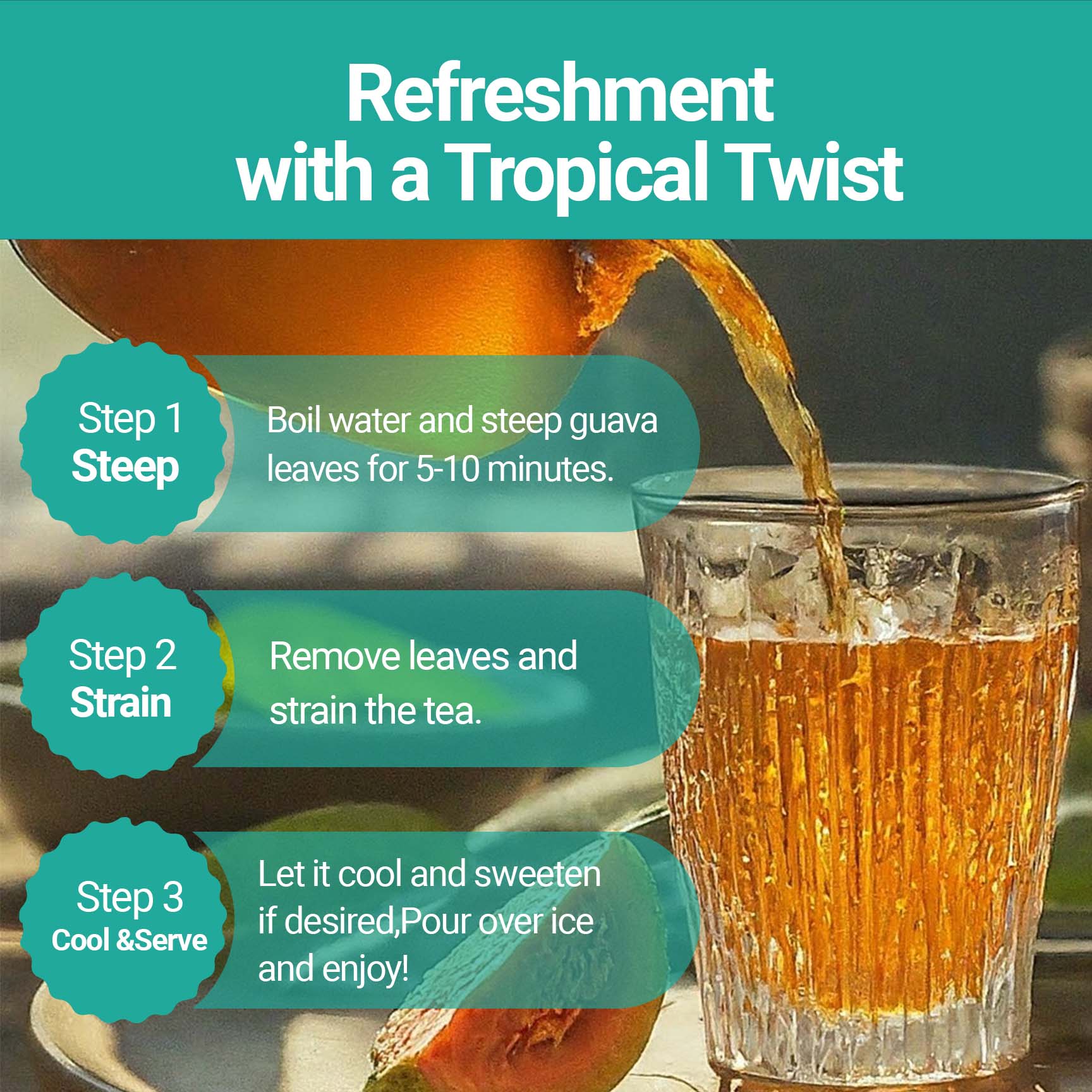 Akshit Dried Guava Leaves ( Hojas De Guayaba ) - 2.6 oz | Pure Guava Leaf for Tea | Feuilles de goyave | Caffeine free, Non GMO, Gluten-free, bio Akshit