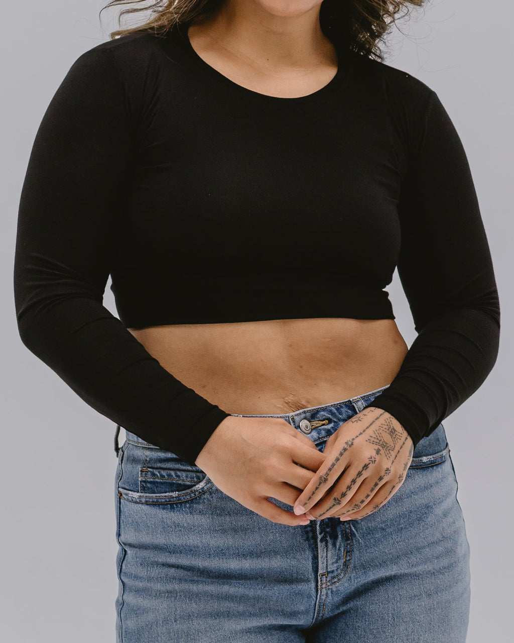 Crew Neck Long Sleeve Halftee HALFTEE Layering Fashions