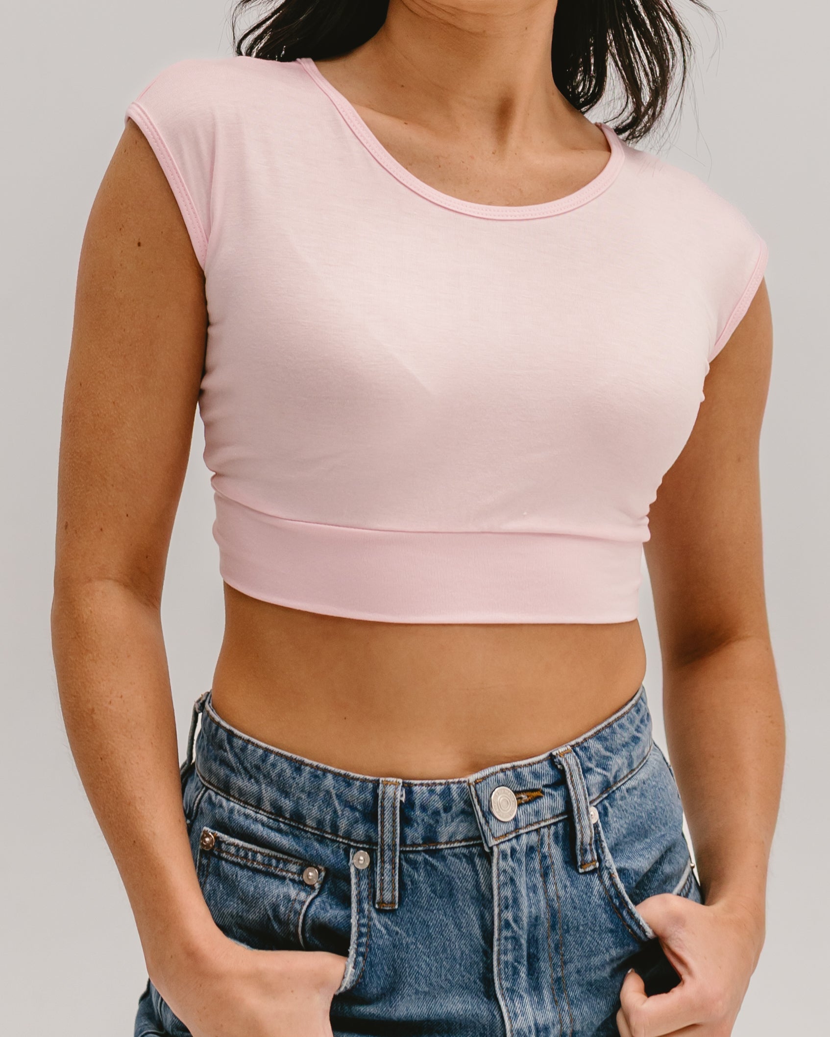 Classic Basic Cap Sleeve HALFTEE Layering Fashions
