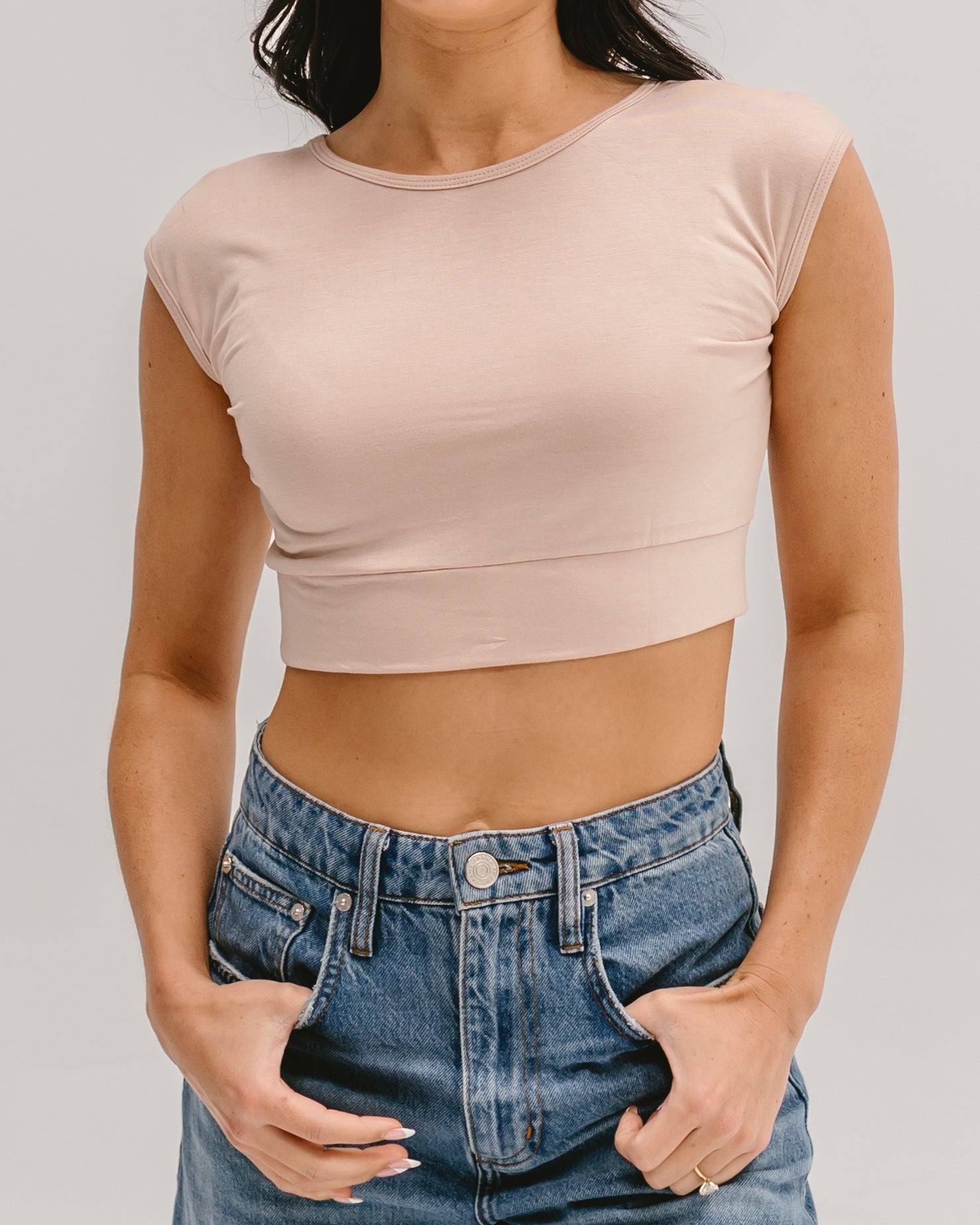 Classic Basic Cap Sleeve HALFTEE Layering Fashions