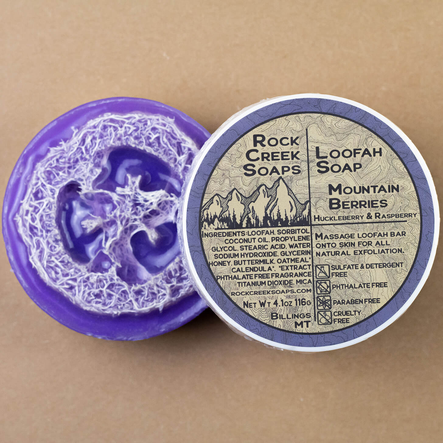 Loofah Soap | Mountain Berries Rock Creek Soaps