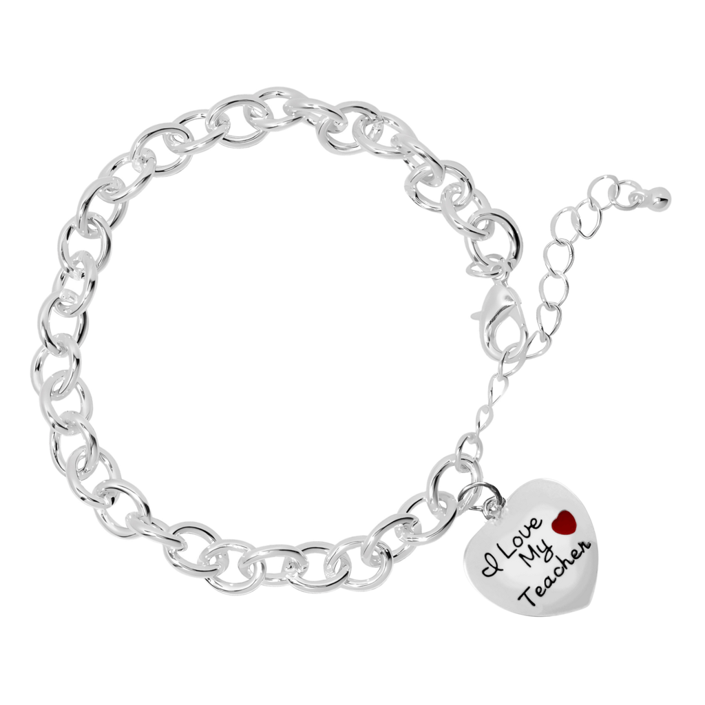 I Love My Teacher Chunky Charm Bracelets The Awareness Company