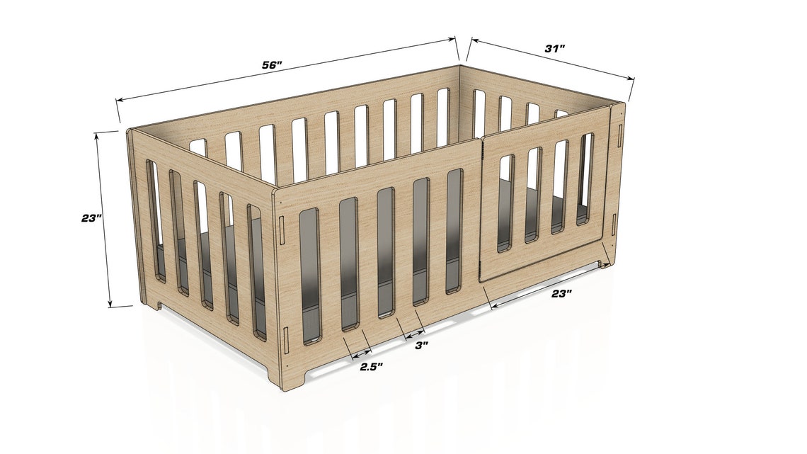 AVA- Floor Bed 21in Sides Bush Acres