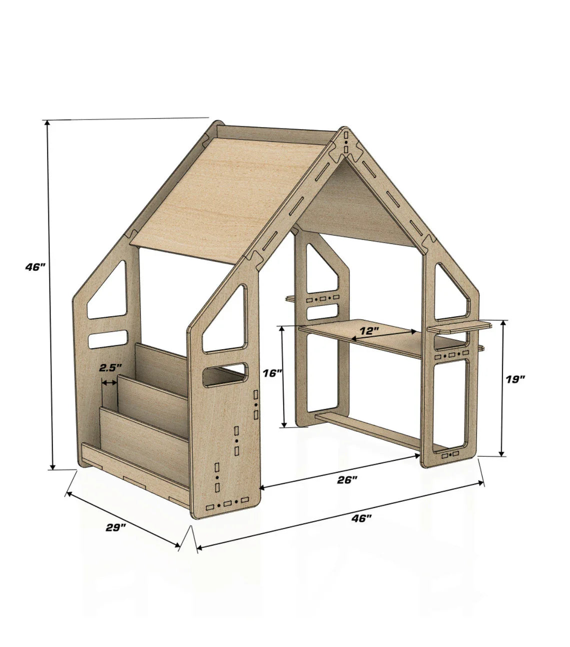 WALLY- Playhouse Inspired Bookshelf + Toy Shelf Bush Acres