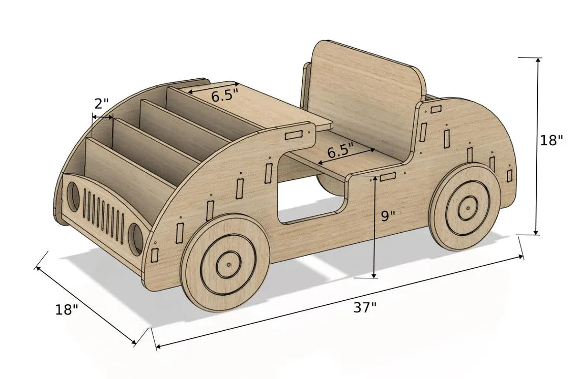 FELIX- Car Inspired Double Sided Bookshelf Bush Acres