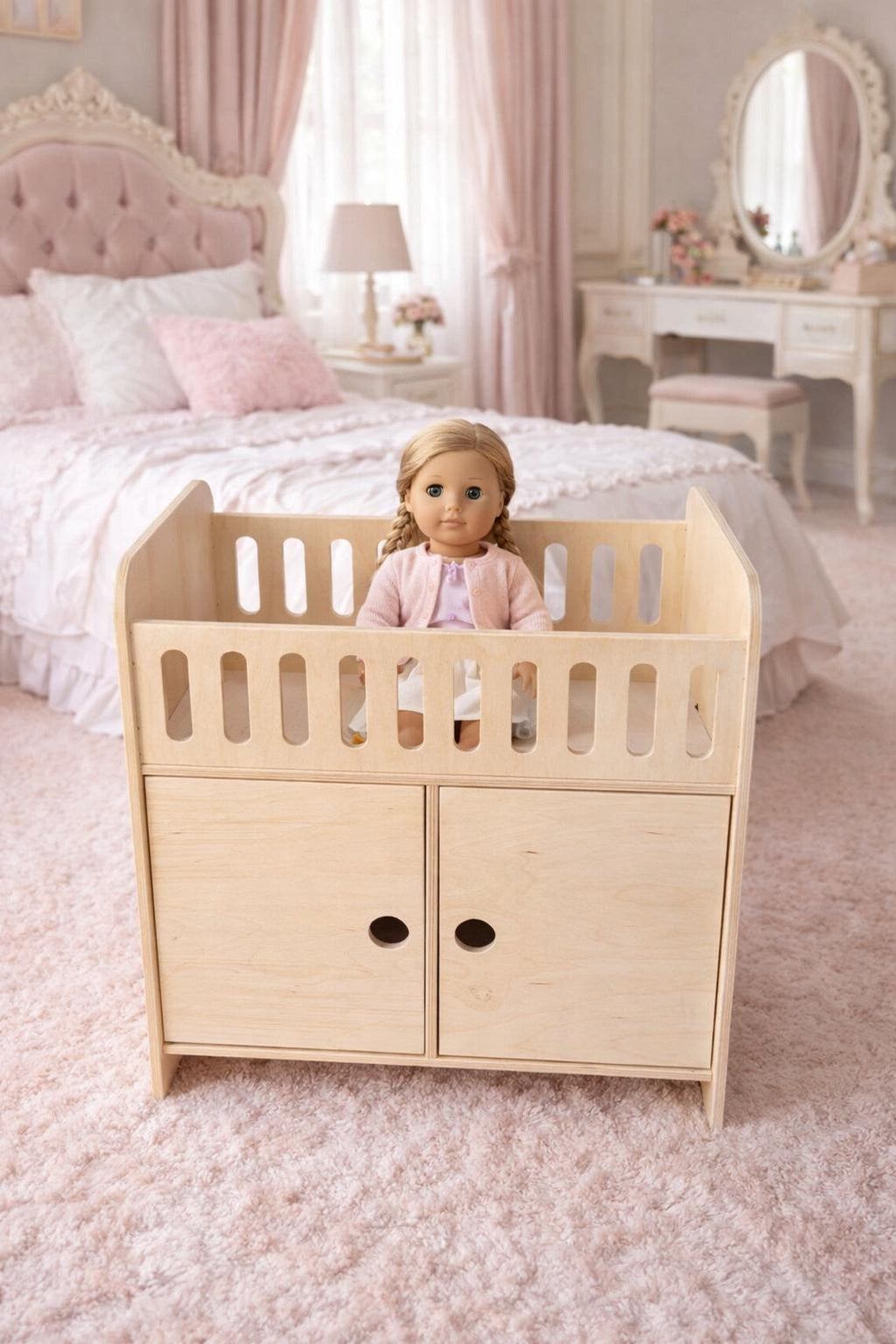 CLARA- Doll Crib with Storage Bush Acres