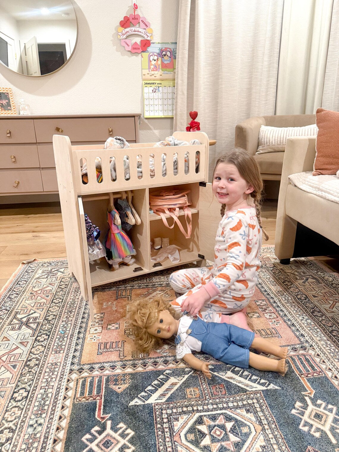CLARA- Doll Crib with Storage Bush Acres