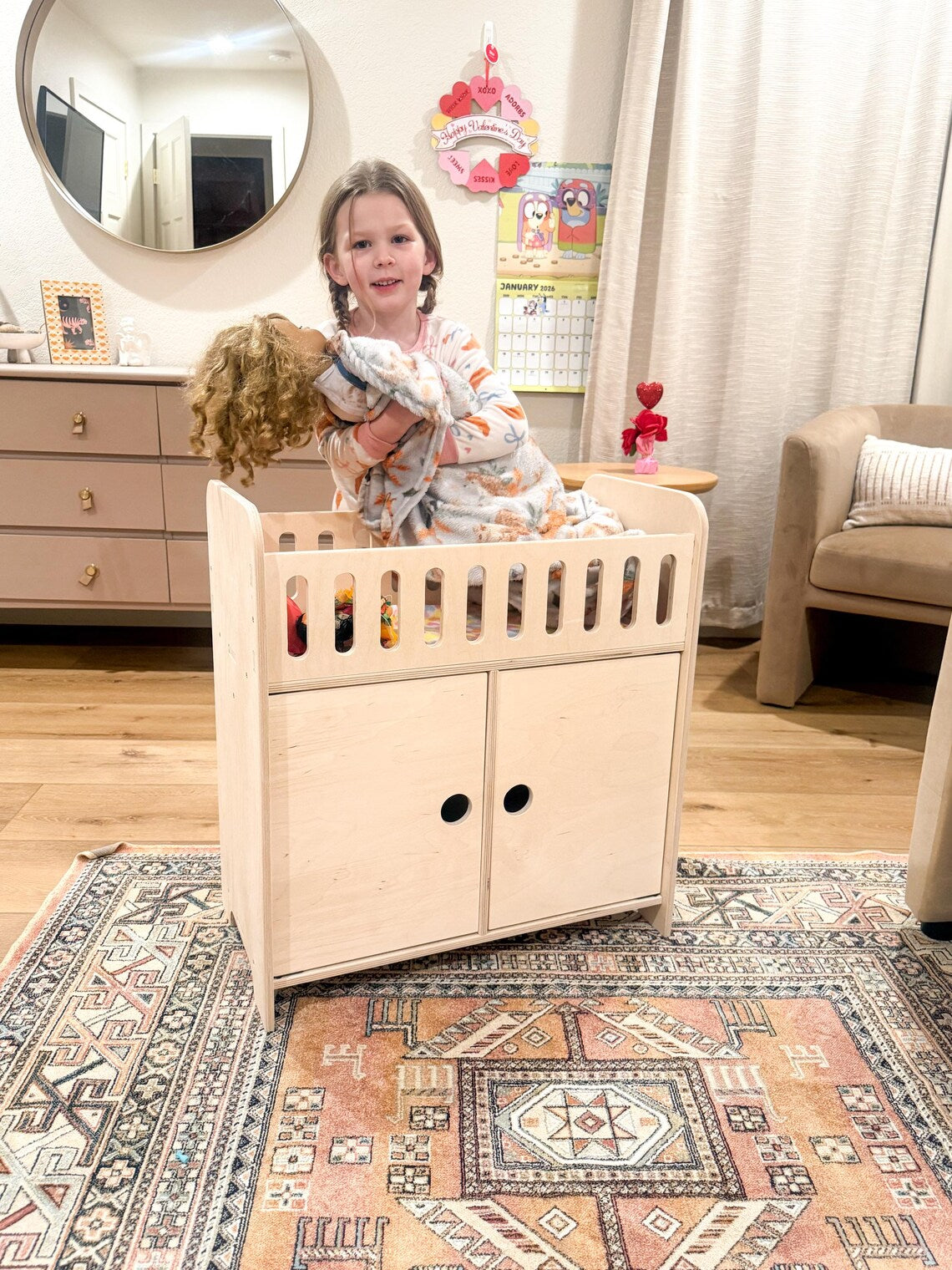 CLARA- Doll Crib with Storage Bush Acres