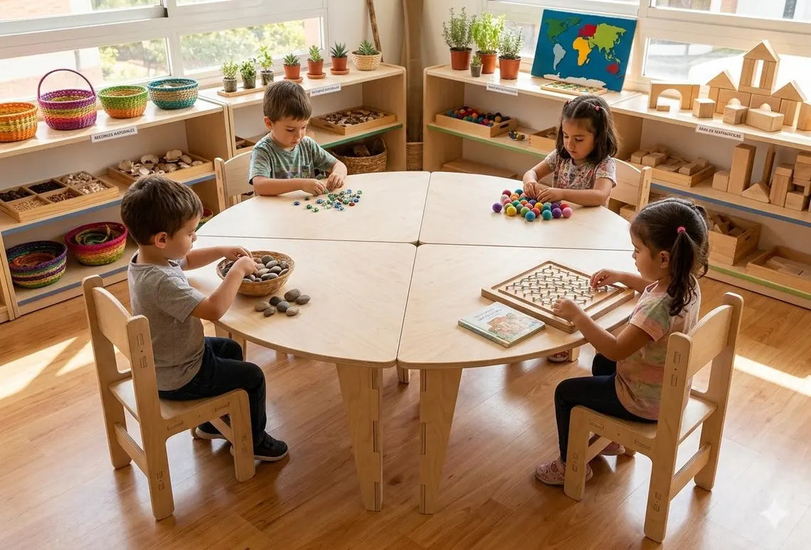 ARI- Semi-Circle Table with Set of 4 Chairs Bush Acres