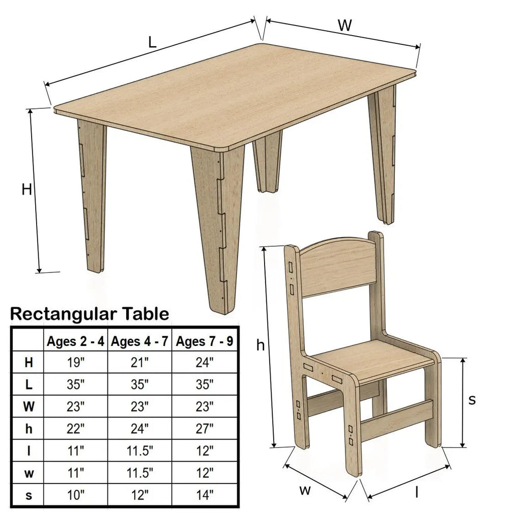 REMI- Rectangular Table with Set of 4 Chairs Bush Acres