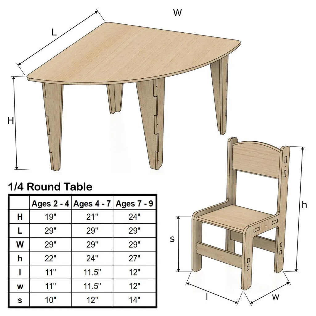 ARI- Semi-Circle Table with Set of 4 Chairs Bush Acres