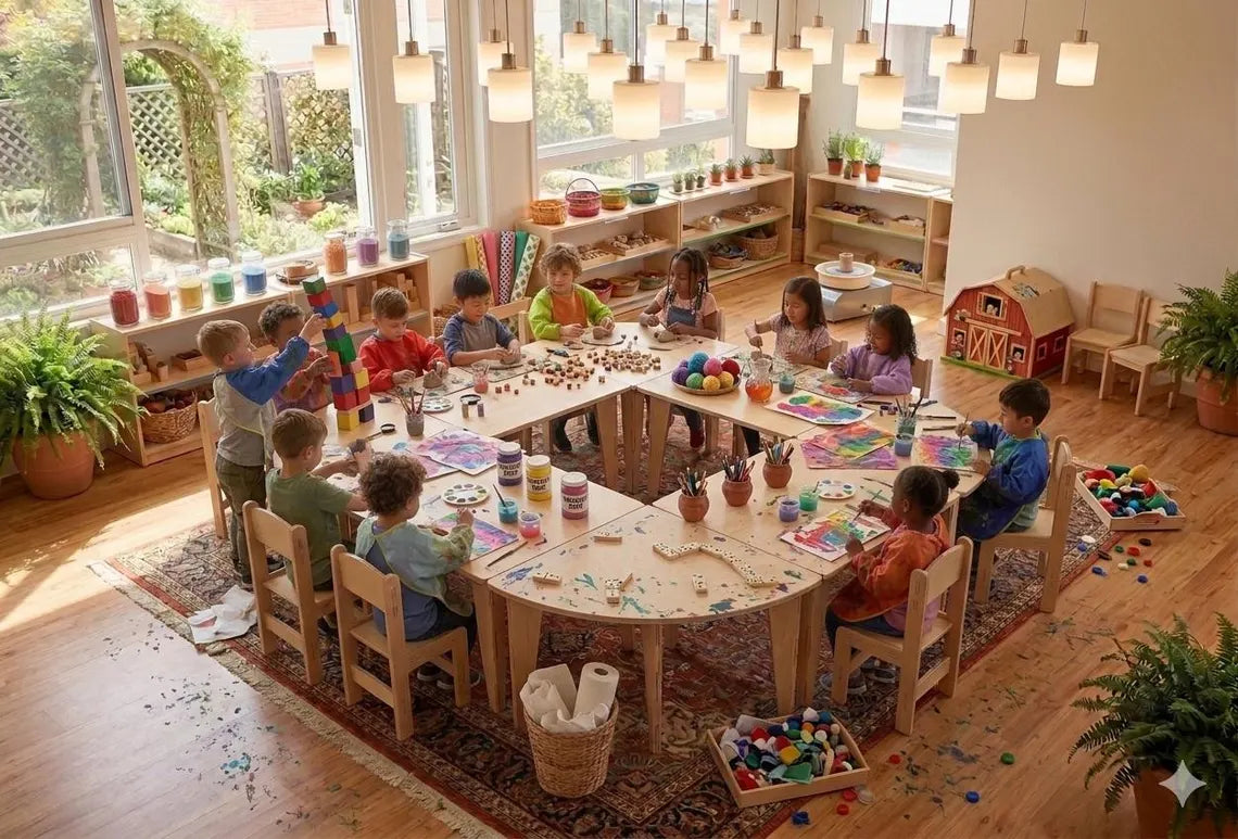 ARI- Semi-Circle Table with Set of 4 Chairs Bush Acres