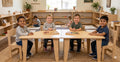 ARI- Semi-Circle Table with Set of 4 Chairs Bush Acres