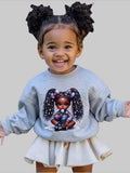 African American Toddler Girls Cute Bows Long Sleeve Crewneck Sweatshirt NicholesGifts