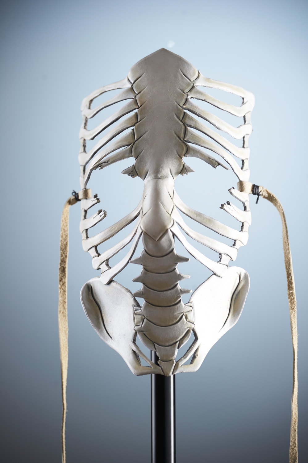 Skeleton Handmade Genuine Leather Mask in White Rockwell Masks