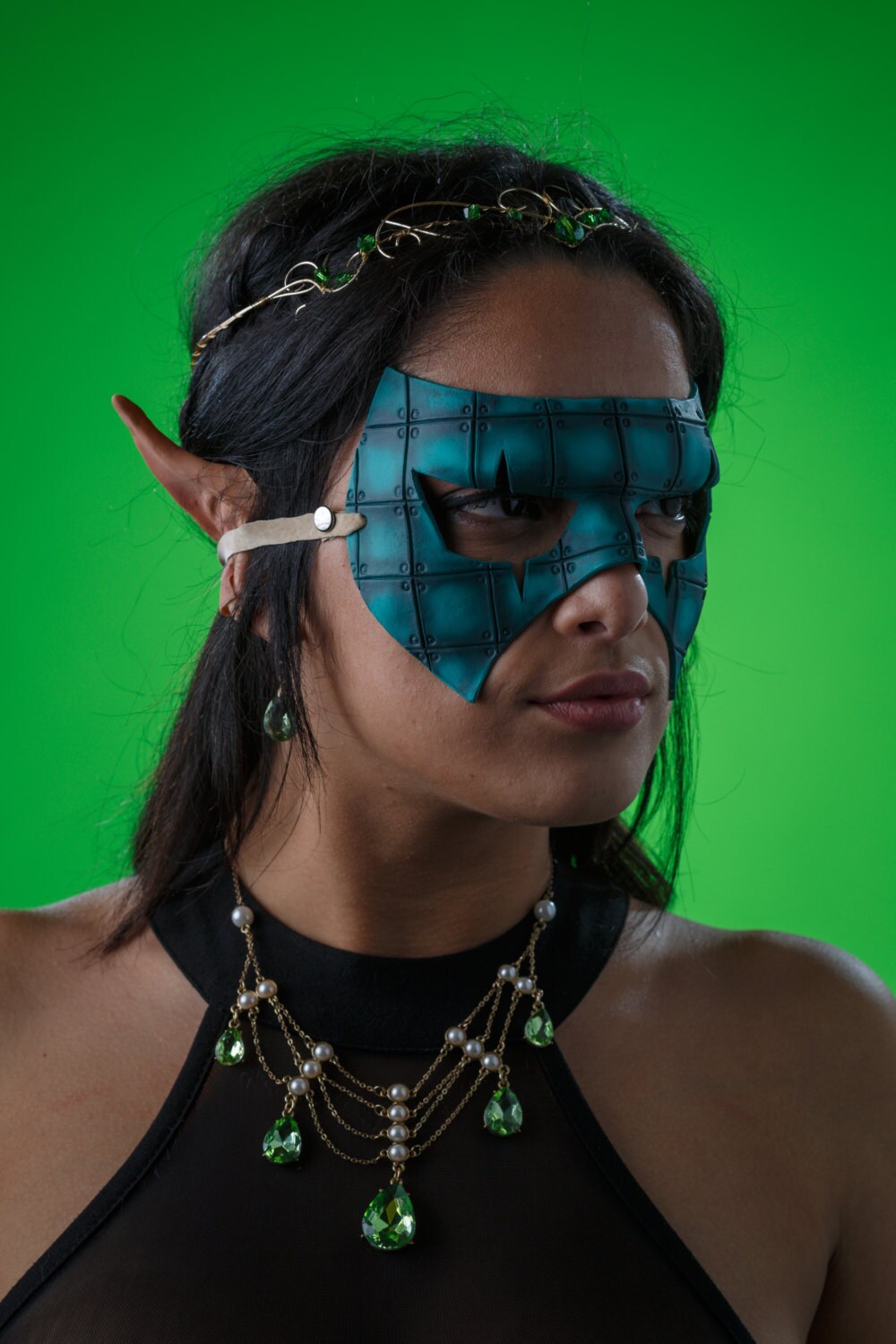 Handmade Genuine Leather Mask in Blue Rockwell Masks