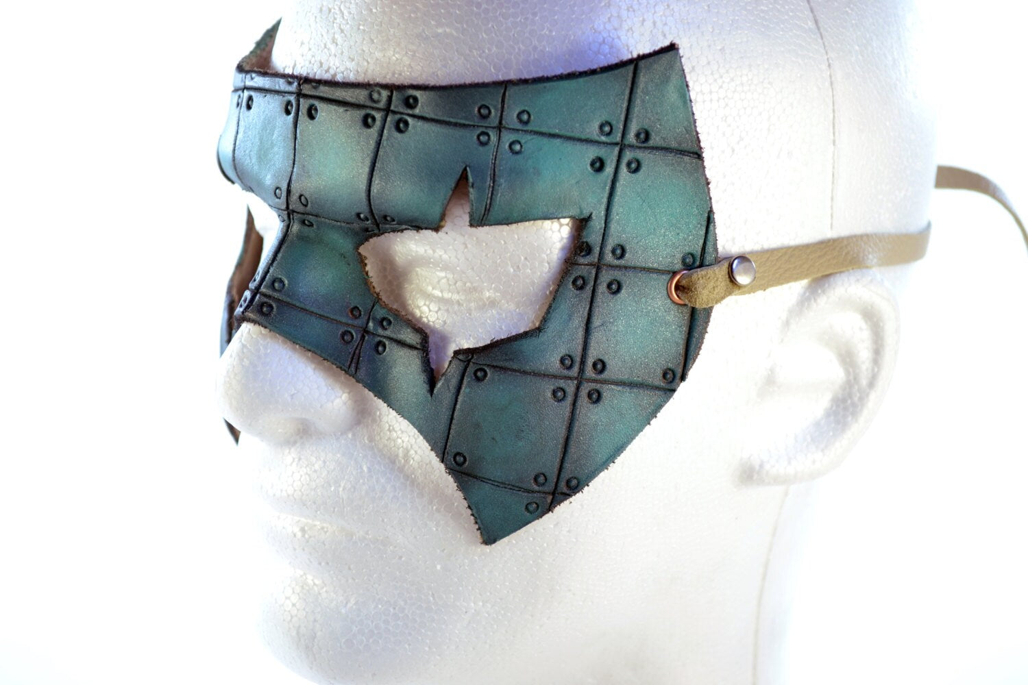 Handmade Genuine Leather Mask in Blue Rockwell Masks