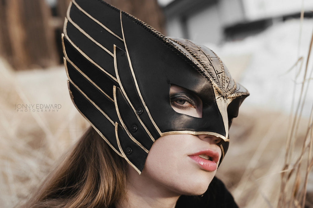 Winged Helmet Genuine Leather Mask Rockwell Masks