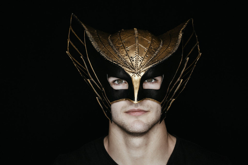 Winged Helmet Genuine Leather Mask Rockwell Masks