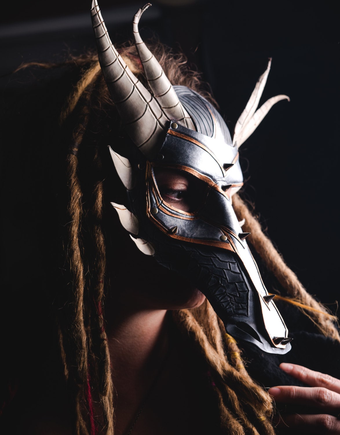 Dragon Handmade Genuine Leather Mask Rockwell Masks