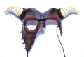 Beast of the Opera - Handmade Genuine Leather Mask with Horns in Natural Colors Rockwell Masks