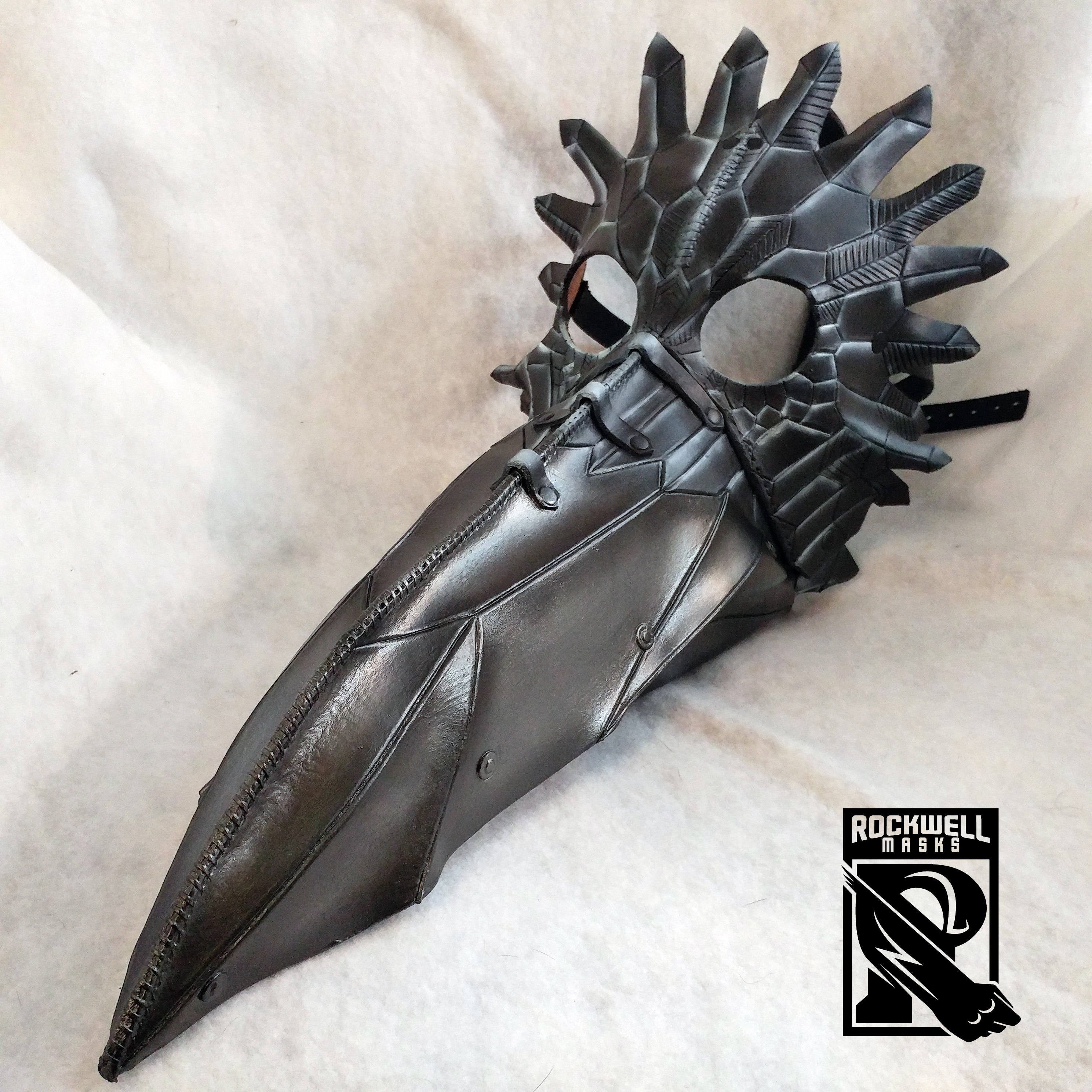 Large Raven Plague Doctor Handmade Genuine Leather Mask Rockwell Masks