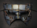 Handmade Genuine Leather Mask in Silver Rust Rockwell Masks