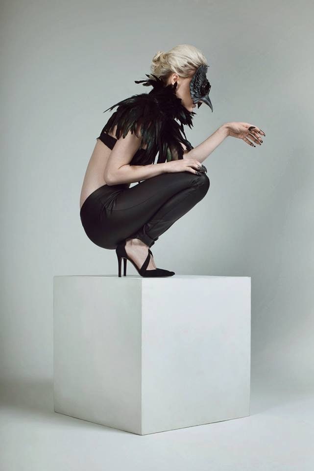 Black Raven Goggles Handmade Genuine Leather Mask Rockwell Masks